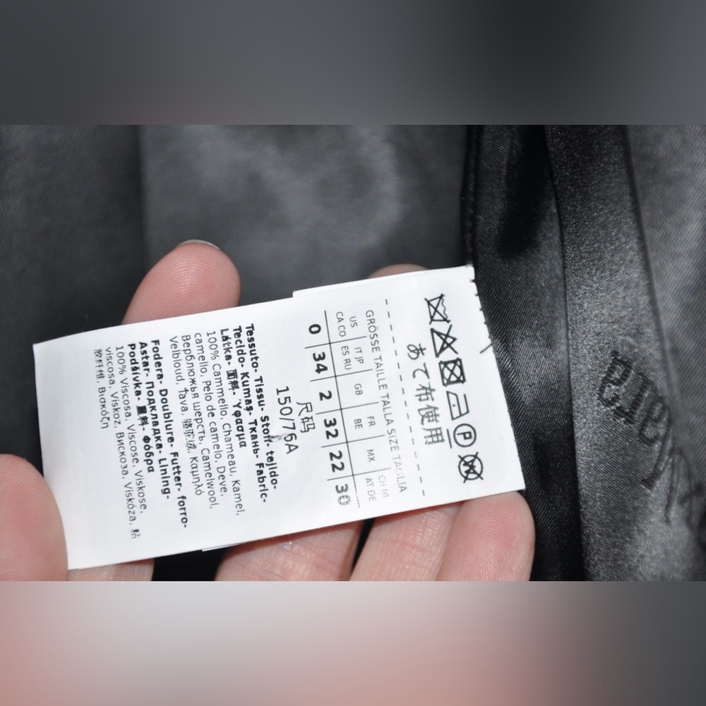 Max Mara Rialto 100% Camel Hair Black Short Hooded Coat Size 0 MSRP $3450 - Picture 12 of 12